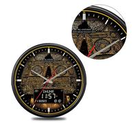 Ukbzxcmws 13inch Digital Azan Clock Retro Round Wall Clock With Alarm Clock Function & Year Data Temperature Prayer Time Display FAJ-360 Retro Round Clock