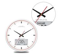 Ukbzxcmws 13inch Digital Azan Clock Retro Round Wall Clock With Alarm Clock Function & Year Data Temperature Prayer Time Display FAJ-360 Retro Round Clock