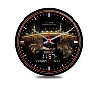 Ukbzxcmws 13inch Digital Azan Clock Retro Round Wall Clock With Alarm Clock Function & Year Data Temperature Prayer Time Display FAJ-360 Retro Round Clock