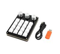Ukbzxcmws 16 Keys Programmable Keyboard USB Mechanical Gaming Keyboard One-Hand Macropad Keyboard 3 Knobs For Editing Gaming