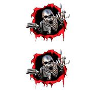 Ukbzxcmws 3D Skull Sticker Torn Metal Skull Decal Sticker Suitable For Motorcycle Car Bumper Trunk Window Glass Skull Stickers And Decals For Motorcycle Waterproof For Cars