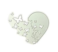 Ukbzxcmws Decorative 3D Heart Cutting Dies Die Cuts For Butterfly Craft Embossing Tool For Handbook Paper Craft Stamps Card Lovely Heart Butterfly Die Cuts Blossom Metal Embossing Stencil Dies