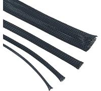 UKCable-Ties 1 Meter Cable Management Sleeves, Desk Wire Tidy Expandable Braided Cable Sleeve, Pet Animal Cable Protector, Flexible Wire Hider Organiser, Black (32mm)