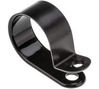 UKCable-Ties 10 pcs Nylon Plastic P Clips Black - Fasteners for Conduit, Cable, Tubing & Sleeving (10, Ø 9mm)