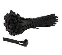 UKCable-Ties 25 Pack Reusable - Releasable Cable Ties Black Neutral Heavy Duty Long Zip Tie (300mm x 7.6mm, Black)