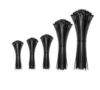 UKCable-Ties 500Pack Assorted Cable Ties Black Different Sizes Nylon Plastic Zip Tie Wraps for Home, Garden, Warehouse, Industrial Use