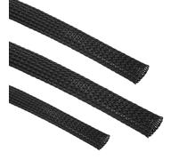 UKCable-Ties 5M/10M Black Polyester Cable Sleeve for USB, Power, Audio & Video Cables
