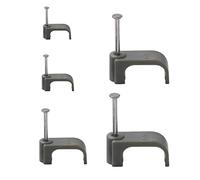 UKCABLE-TIES Flat Cable Clips 2.5mm Grey Twin and Earth Nail Clips - Pack of 50