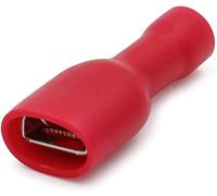 UKCable-Ties Fully Insulated Female Spade Terminals Electrical Wire Crimp Connector 6.3mm Red (10)