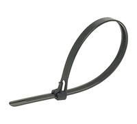 UKCable-Ties Releasable Cable Ties Black Reusable Nylon Plastic Ties (25, 370mm x 7.6mm)