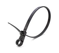 UKCable-Ties Screw Mounted Cable Ties 4.8mm x 300mm Black Car Chassis Body Zip Tie Fixing - Pack of 100