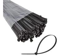 UKCable-Ties Strong Nylon 100 Pack Cable Ties 100mm 140mm 200mm 250mm 300mm 370mm Black Premium Cable Ties (180mm x 3.6mm)