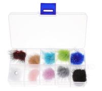 UKCOCO 1 Box Detachable Nail Art Accessory with Design Fluffy Velour Balls for Natural and Artificial Nails and Specialists