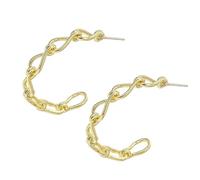 UKCOCO 1 Pair C Shaped Ear Studs Ear Ornaments Creative Retro Alloy Earrings Catch Eyes Gift for Women Shopping Work