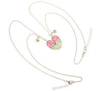 UKCOCO 1 Pair Couple Matching Heart Necklaces with Colorful Sequins Elegant Jewelry for Lovers for Any Occasion Unique Splicing Design Stylish and Delicate Accessories for Couples