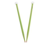 UKCOCO 1 Pair Lightweight Wooden Drumsticks with Soft Felt Head and Curved Handle, Ergonomic Grip Timpani Mallets for Jazz Drumming and Live Recording, Light Green Dual Head Percussion