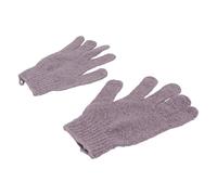 UKCOCO 1 Pair Purple Nylon Five Finger Bath Glove Exfoliating Body Scrubber with Stretchy Design for Shower and Bath Use