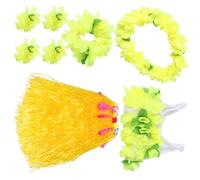 UKCOCO 1 Set Adult Grass Skirt Set Hawaiian Costume for Luau Parties Dance Shows Made From Thickened Flowing Grass Tropical Outfit for Women