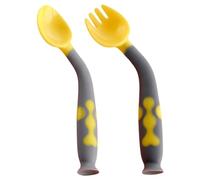 UKCOCO 1 Set Bendable Fork and Spoon Set Twisting Tableware for Eating Ergonomic Design for Easy Rounded Tips for Learning to Eat
