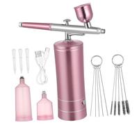 UKCOCO 1 Set Cordless Electric Airbrush Kit with Compressor Multi Functional for Nail Art Model Painting Makeup More Complete with Accessories and USB Charging Cable