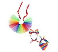 UKCOCO 1 Set Rainbow Bandana Tutu Skirt Pet Costume for Dogs and Cats for Pride Month Parties and Photo Shoots Adorable Dress Up Outfit