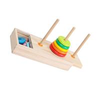 UKCOCO 1 Set Rainbow Wooden Stacking Tower Educational for Promotes Fine Motor Skills Logical Thinking for Early Learning and Development