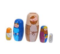 UKCOCO 1 Set Russian Nesting Dolls for Handcrafted Wooden Dolls with Detailed Carvings Traditional Decor for Collectors Artistic Khaki Color