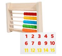 UKCOCO 1 Set Wooden Abacus for Educational Math Learning with Number Cards for Preschool Counting Cognitive Development Enhances Hand Eye Coordination Critical Thinking Skills