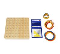 UKCOCO 1 Set Wooden Geoboard for Geometric Shape Puzzle Peg Board for Preschool Learning Stem to Enhance Motor Skills and Shape Recognition