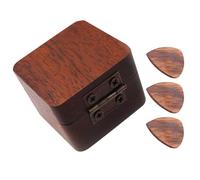 UKCOCO 1 Set Wooden Guitar Picks Boxed Plectrums for Acoustic Electric Guitars Durable Lightweight Protects Fingers for Beginners Professionals