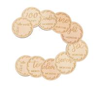 UKCOCO 1 Set Wooden Milestone Cards Commemorative Photography Props for Growth Tracking Safe and Healthy Material for Monthly Photos