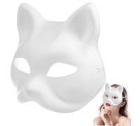 UKCOCO 10 Pcs Blank Cat Masks for DIY Painting Animal Masquerade Masks for Halloween Parties and Cosplay Events