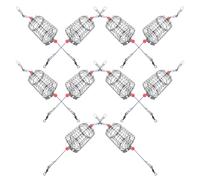 UKCOCO 10 Pcs Fishing Bait Cage Feeder Silver Stainless Steel, for Carp