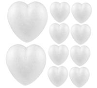 UKCOCO 10 Pcs Heart Shaped Foam Decorations for DIY Crafting Wedding Valentines Art Projects Lightweight Foam Hearts for Painting and Modeling Gifts