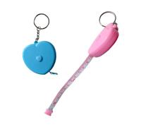 UKCOCO 10 Pcs Heart-shaped Mini Retractable Measuring Tape for Body Measurements, Flexible Plastic and Pvc Pocket Tool with Key Ring, for Anthropometry and Craft Use Random Color