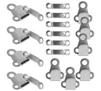 UKCOCO 10 Pcs Metal Trouser Hooks and Bars Set Silver White Waist Fasteners Sewing Hook and Eye DIY Clothing Accessories for Tailoring and Garment Repairs