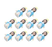 UKCOCO 10 Pcs Mini Plastic Figurine Cake Statue in Blue, Compact Pvc Desktop Ornament for Party Scenes and Cake Decoration, Versatile and Artistic Design Multipurpose Use