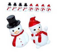 UKCOCO 10 Pcs Miniature Snowman Ornaments with Hats Christmas Resin Figurines for Fairy Garden DIY Micro Landscape Decoration Cute Tiny Snowman Figures for Cake Dollhouse Snow Globes