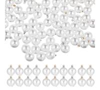 UKCOCO 100 Pcs Pearl Charm Jewelry Accessory 12mm Pendant for Making