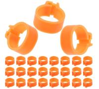 UKCOCO 100 Pcs Plastic Pigeon Foot Rings Lightweight Easy to Remove Bird Leg Bands for Poultry Operations Management and Breeding in Orange Colour