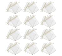 UKCOCO 100pcs Beige Drawstring Mesh Pouches Small Organza Bags 12x9cm for Jewelry Storage Party Favor Candy Wrapping