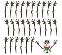 UKCOCO 100pcs Christmas Snowman Hands Plastic Antler Tree Branches DIY Craft Decorations 78x20mm Faux Twigs for Holiday Handmade Snowman Decor