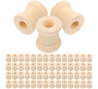 UKCOCO 100pcs Colorful Wooden Craft Spools 15x13mm Thread Bobbins for Sewing, Weaving, DIY Crafts with Random Colors, Wood Thread Spools for Embroidery and String Rolling