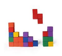 UKCOCO 100PCS Colorful Wooden Cube Blocks DIY Craft Square Blocks for Educational Stacking Smooth Solid Wood Building Aid for Creative Play and Learning