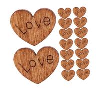 UKCOCO 100pcs Heart Shaped Wooden Buttons Wedding Table Decorations Vintage Craft Confetti Hearts for DIY Wedding and Party Supplies