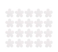 UKCOCO 100pcs Ornament Decoration Props Floral Handicrafts Wooden Pieces for Crafts White Flower Shaped Smooth Surface with Lettering Shower Centerpieces Birthday Holiday Decorations