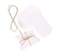 UKCOCO 100pcs Pillow Candy Box Pillows Craft Presents Wedding Favors for Guests White Paper