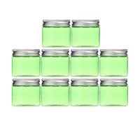 UKCOCO 10pcs 50g Plastic Cream Jars with Aluminum Lids, Empty Cosmetic Storage Pots for Makeup, Refillable Plastic Containers Suitable for Travel and Personal Care