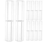 UKCOCO 10pcs Acrylic Hexagonal Pen Cases, Plastic Ballpoint Pen Containers for Office and School Storage, Creative Crystal Style Pencil Display Boxes