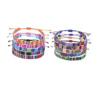 UKCOCO 10pcs Adjustable Woven Bracelets Set Ethnic Bohemian Style Wrist Chain for Summer Beach and Outdoor Activities with Unique Weaving Patterns Cute and Versatile for Women and Teens